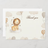 Vielen Dank Karte leeren Löwen neutrale Farben (Vorne/Hinten)