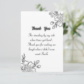 Vielen Dank Karte mit einer schönen Nachricht (Stehend Vorderseite)