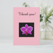 Vielen Dank Karte mit Fuchsienrosa Orchidee (Stehend Vorderseite)
