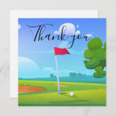 Vielen Dank Karte mit Golf Fahne und Ball (Vorne/Hinten)