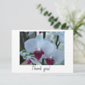 Vielen Dank Karte mit lila Orchideen (Stehend Vorderseite)