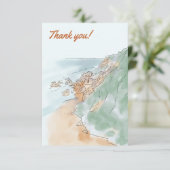 Vielen Dank Karte mit los Engeln. Malibu (Stehend Vorderseite)