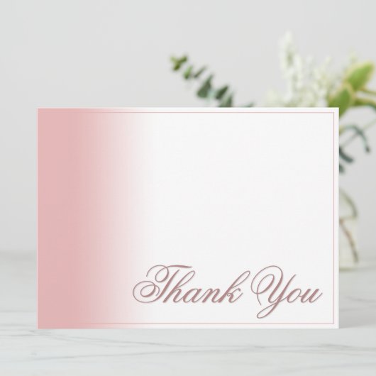 Vielen Dank Karte mit rosa Farbverlauf, Schreiben (Stehend Vorderseite)