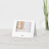 Vielen Dank Karte mit weich goldenen Luchs Pfoten  (Rückseite)