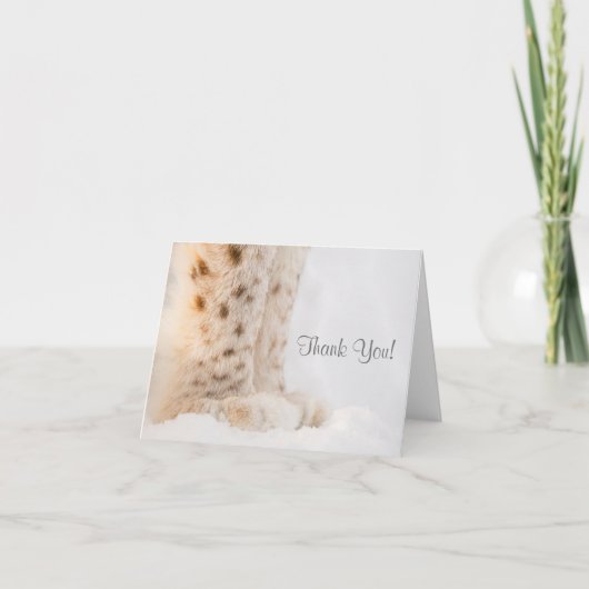 Vielen Dank Karte mit weich goldenen Luchs Pfoten  (Vorderseite)