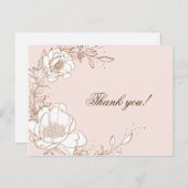 Vielen Dank Karte Peony Rose Gold Prägung (Vorne/Hinten)