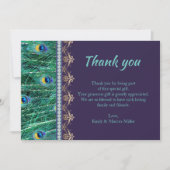 Vielen Dank Karte Pfau Kristall lila (Vorderseite)