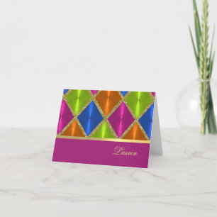 Vielen Dank Karte Pink Blue Green Orange Diamonds