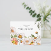 Vielen Dank Karte Postcard florale botanische Hoch (Stehend Vorderseite)