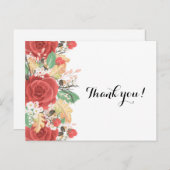 Vielen Dank Karte rote Rose Herbstliche Herbstlaub (Vorne/Hinten)