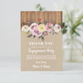 Vielen Dank Karten Burlap Wood Watercolor Blume (Stehend Vorderseite)