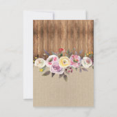 Vielen Dank Karten Burlap Wood Watercolor Blume (Rückseite)