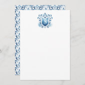 Vielen Dank Karten Dusty Blue Wappen & Monogram (Vorne/Hinten)