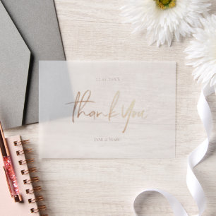 Vielen Dank Karten Elegante Script Vellum Card