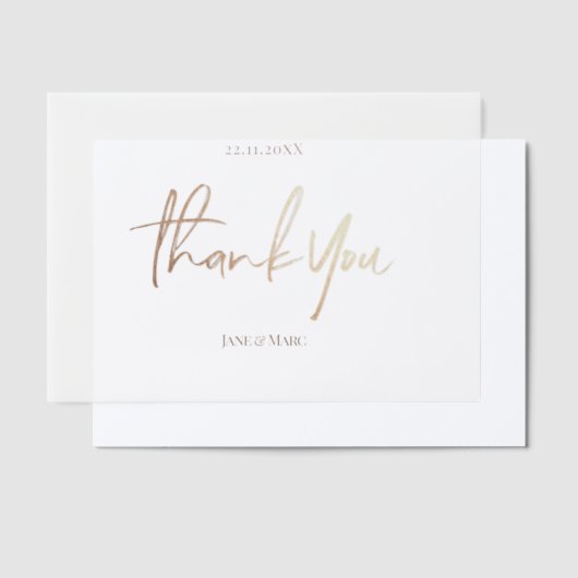 Vielen Dank Karten Elegante Script Vellum Card (Versetzt)