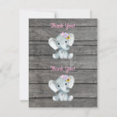 Vielen Dank Karten Elephant rosa gelb Lila (Rückseite)