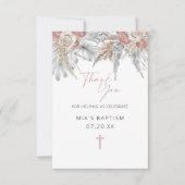 Vielen Dank Karten für die Taufe | Pink Floral Boh (Vorderseite)