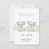 Vielen Dank Karten für Koala Gender Reveal Party. (Vorderseite)