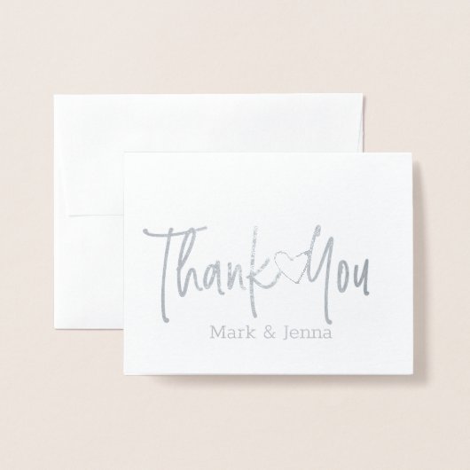 Vielen Dank Karten Hochzeit Paare Script Open Hear (Vorderseite mit Umschlag)