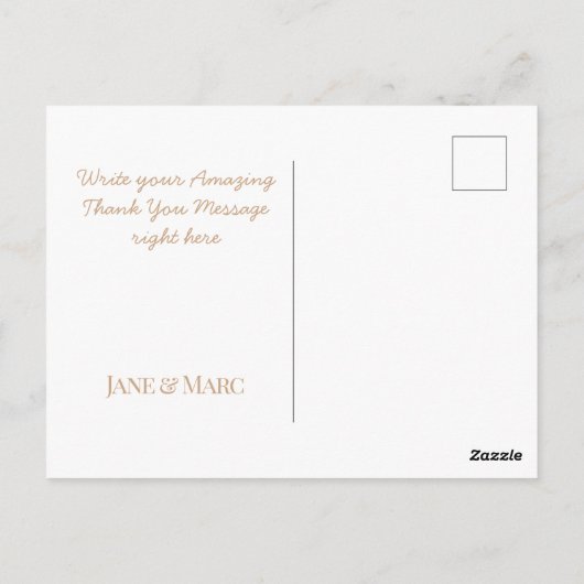 Vielen Dank Karten Imitate Foil Rosegold Postcard (Rückseite)