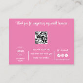 Vielen Dank Karten Qr-Code Logo Pink Business (Rückseite)
