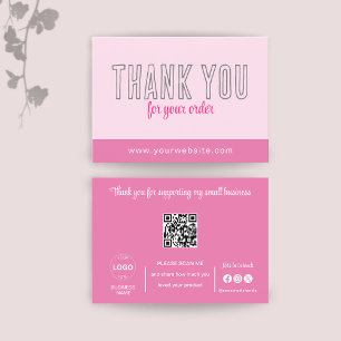 Vielen Dank Karten Qr-Code Logo Pink Business