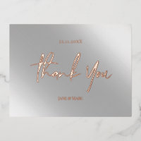Vielen Dank Karten Real Foil Pink Silver