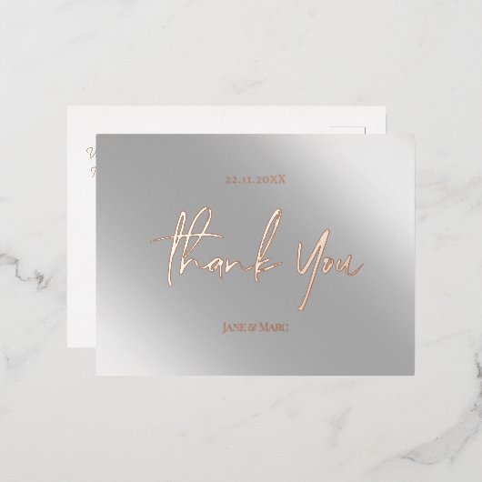 Vielen Dank Karten Real Foil Pink Silver (Vorderseite/Rückseite)