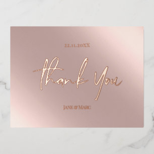 Vielen Dank Karten Real Foil Rosegold Postcard