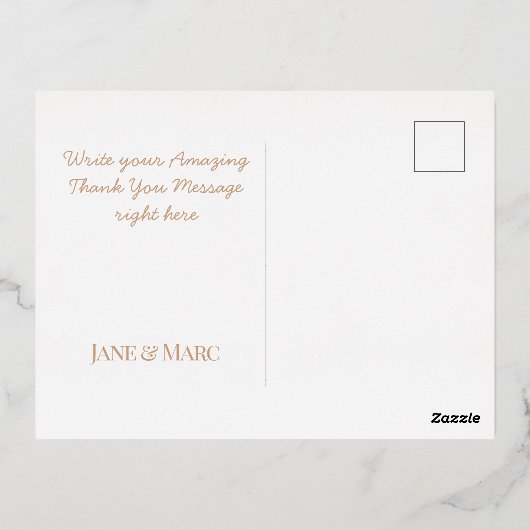 Vielen Dank Karten Real Foil Rosegold Postcard (Rückseite)