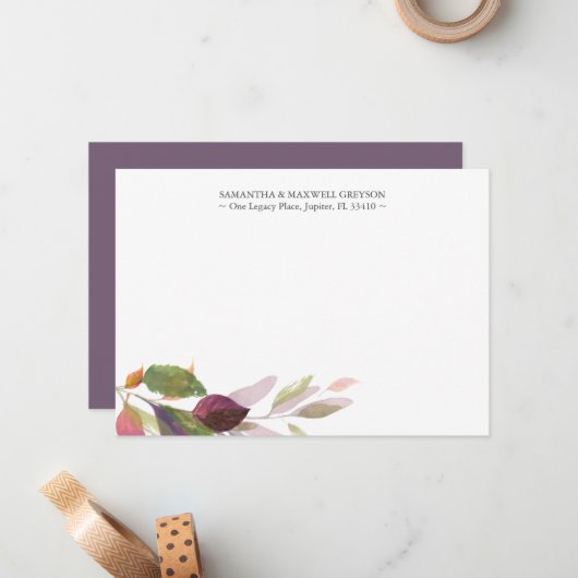 Vielen Dank Karten Rustic Fall Foliage Stationieru (Vorderseite/Rückseite Beispiel)