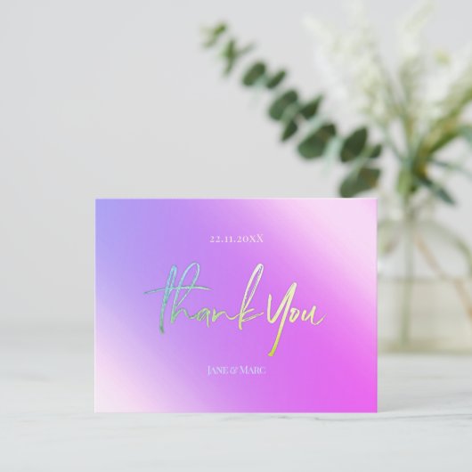 Vielen Dank Karten Vibranly Holographic Postcard (Stehend Vorderseite)