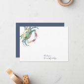 Vielen Dank Karten Watercolor Blue Crab (Vorderseite/Rückseite Beispiel)