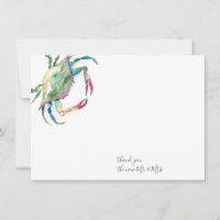 Vielen Dank Karten Watercolor Blue Crab