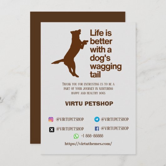 Vielen Dank, Kartenhändlerhund Dankeskarte (Vorne/Hinten)