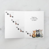 Vielen Dank Katzen Sitzen Niedliche Katzen Dankeskarte (Innenseite)