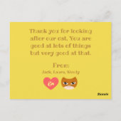 Vielen Dank, Katzensitter Postkarte (Rückseite)