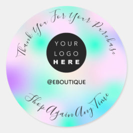 Vielen Dank Kauf Boutique Logo Pink Blue Aqua Runder Aufkleber
