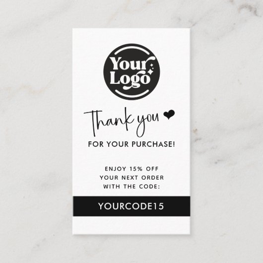 Vielen Dank Kauf Business Logo QR Code Händler Rabattkarte (Vorderseite)