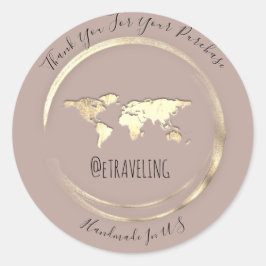 Vielen Dank Kauf Rose World Map Reisespiel Runder Aufkleber