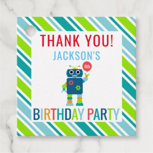 Vielen Dank Kids Colorful Robot Geburtstagsparty Geschenkanhänger