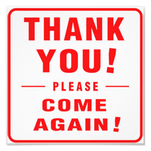 Vielen Dank, kommen Sie noch einmal Fotodruck