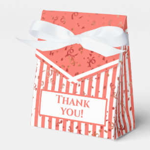 Vielen Dank - Korallen/Weiß einfache Streifen Must Geschenkschachtel