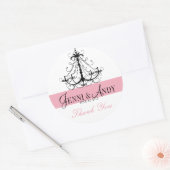 Vielen Dank Kronleuchter Namen Gastgeschenk Hochze Runder Aufkleber (Umschlag)