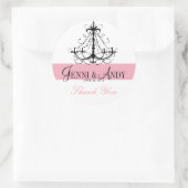 Vielen Dank Kronleuchter Namen Gastgeschenk Hochze Runder Aufkleber (Tasche)