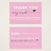 Vielen Dank Kundenzufriedenheit Pink Notizherz (Vorne & Hinten)