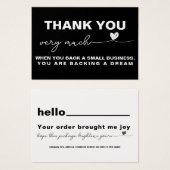 Vielen Dank Kundenzufriedenheit Schwarzes Herz (Vorne & Hinten)