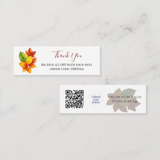 Vielen Dank, künstlerischer Discount Code QR Beila Mini Visitenkarte (Vorne/Hinten)