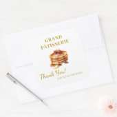 Vielen Dank Label für Cafe & Bäckerei Kleinunterne Quadratischer Aufkleber (Umschlag)