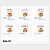 Vielen Dank Label für Cafe & Bäckerei Kleinunterne Quadratischer Aufkleber (Blatt)